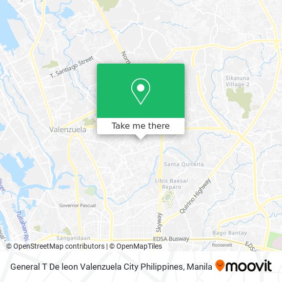 General T De leon Valenzuela City Philippines map