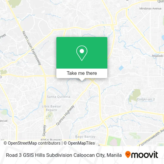 Road 3 GSIS  Hills Subdivision Caloocan City map