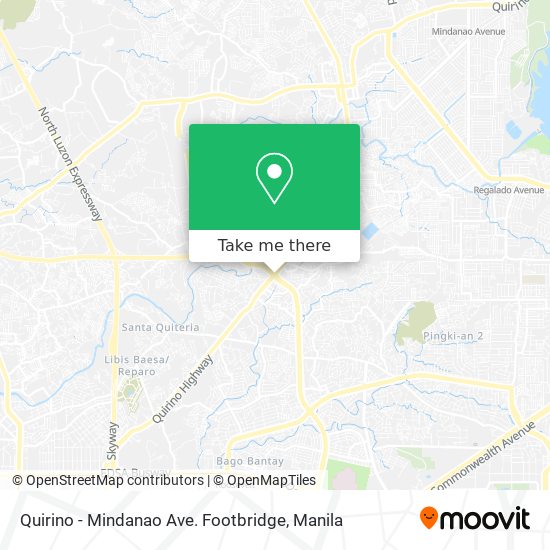 Quirino - Mindanao Ave. Footbridge map