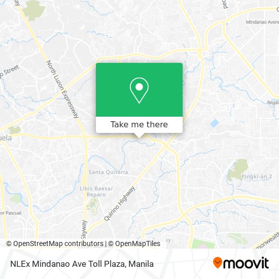 NLEx Mindanao Ave Toll Plaza map