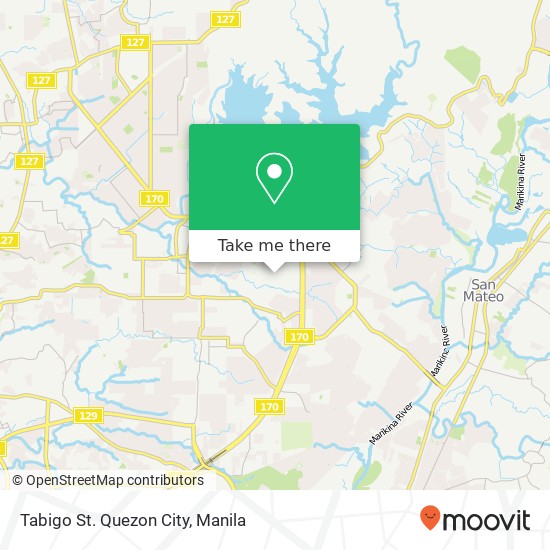 Tabigo St. Quezon City map