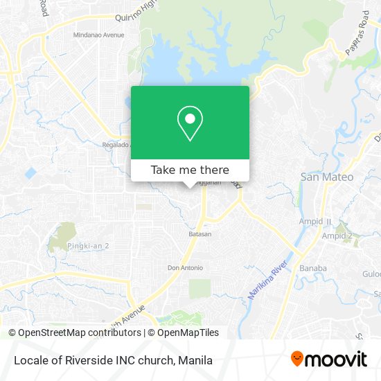 Locale of Riverside INC church map