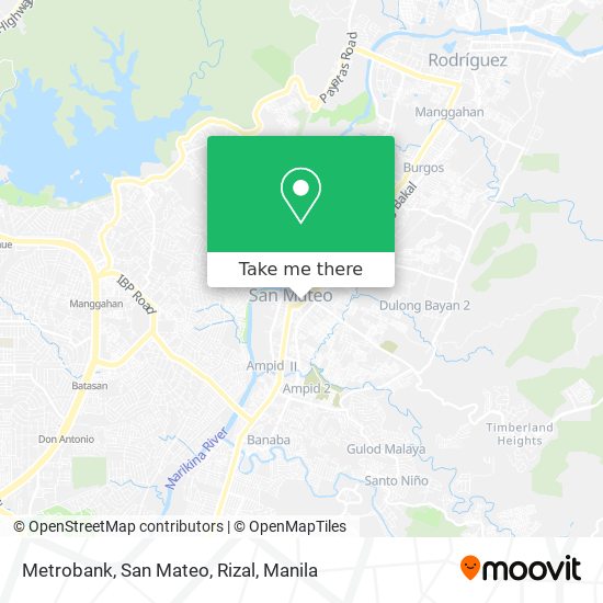 Metrobank, San Mateo, Rizal map
