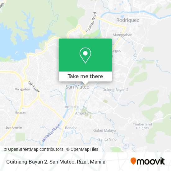 Guitnang Bayan 2, San Mateo, Rizal map