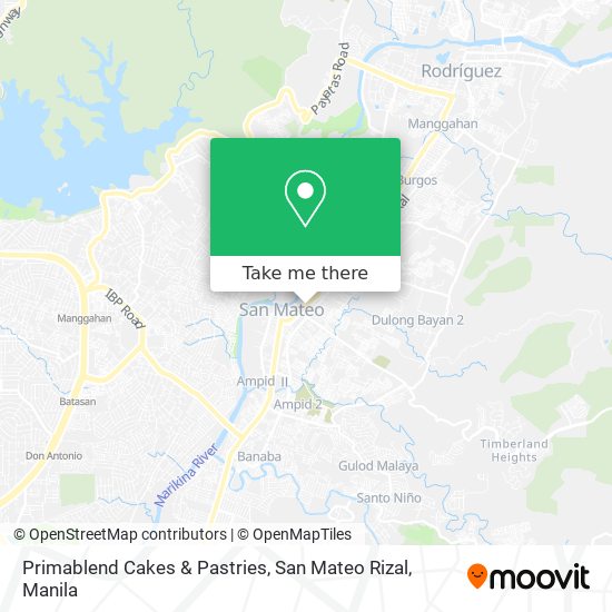 Primablend Cakes & Pastries, San Mateo Rizal map