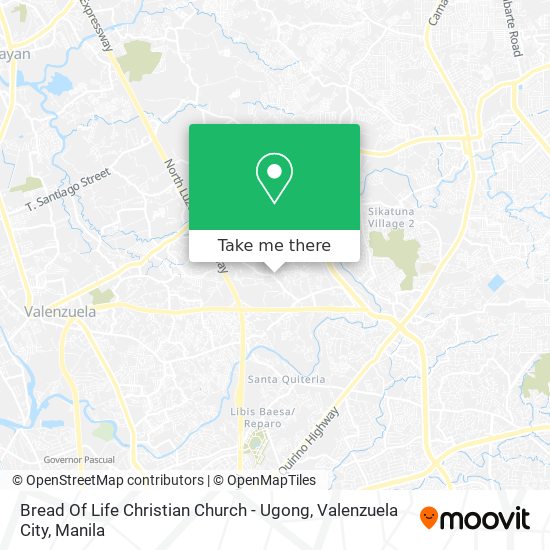 Bread Of Life Christian Church - Ugong, Valenzuela City map
