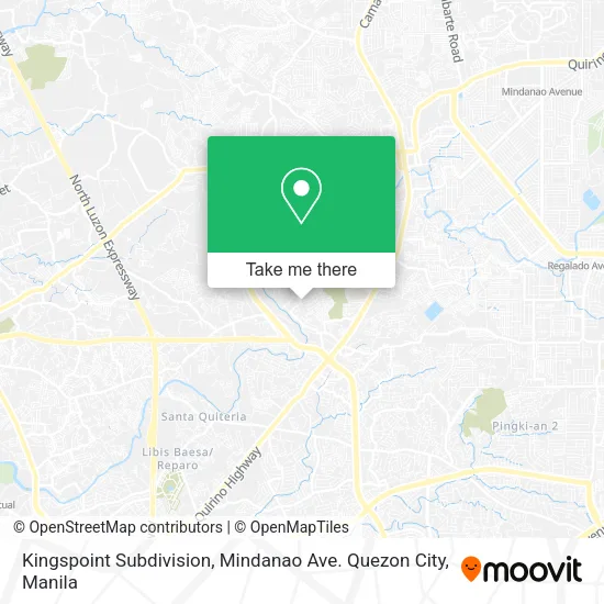 Kingspoint Subdivision, Mindanao Ave. Quezon City map