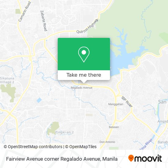 Fairview Avenue corner Regalado Avenue map