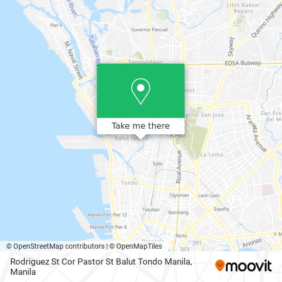 Rodriguez St Cor Pastor St Balut Tondo Manila map