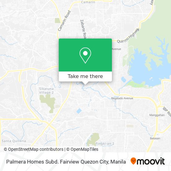 Palmera Homes Subd. Fairview Quezon City map