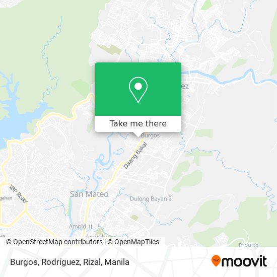 Burgos, Rodriguez, Rizal map
