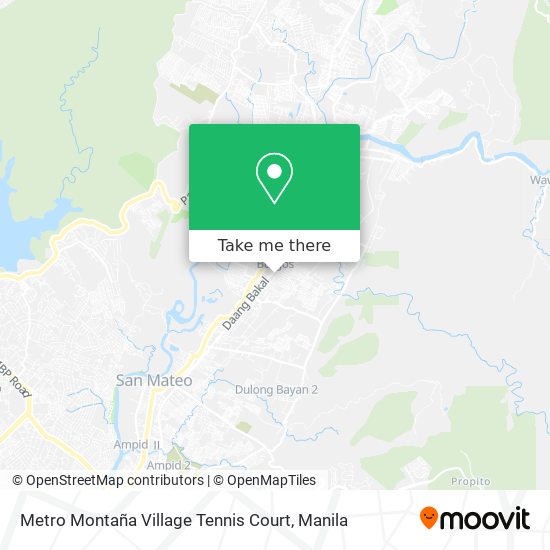 Metro Montaña Village Tennis Court map
