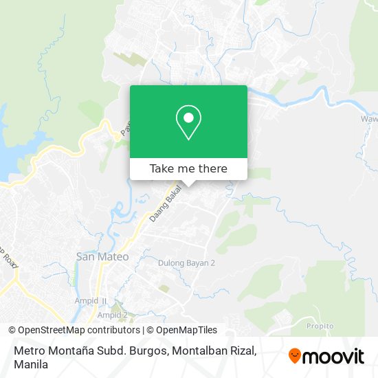 Metro Montaña Subd. Burgos, Montalban Rizal map