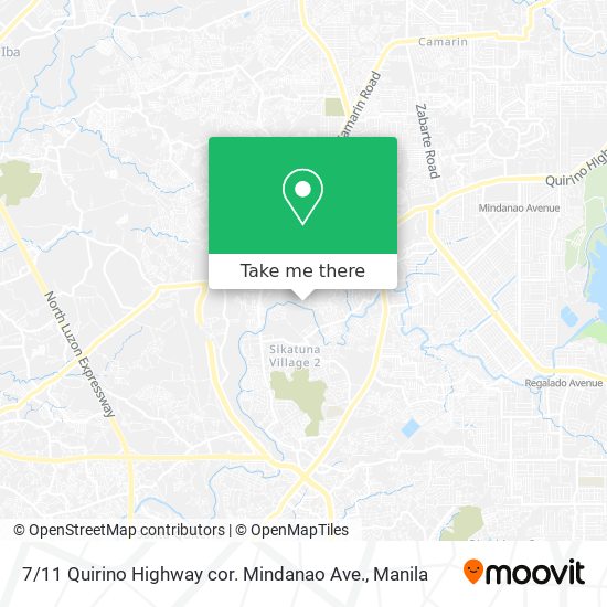 7 / 11 Quirino Highway cor. Mindanao Ave. map