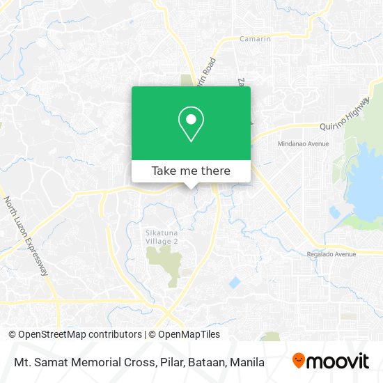 Mt. Samat Memorial Cross, Pilar, Bataan map