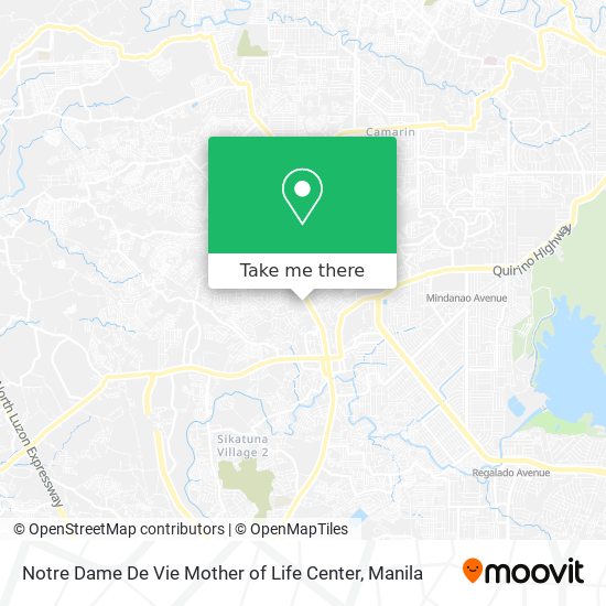 Notre Dame De Vie Mother of Life Center map