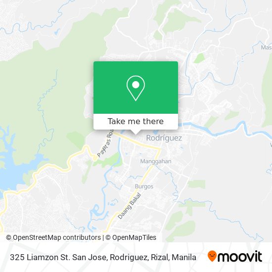 325 Liamzon St. San Jose, Rodriguez, Rizal map