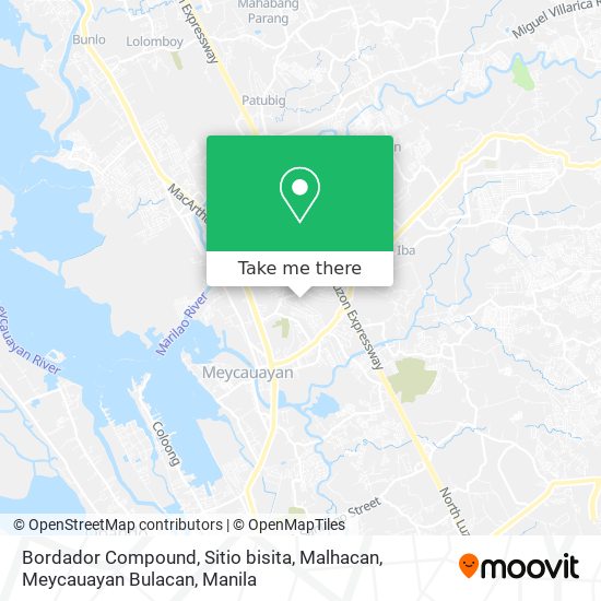 Bordador Compound, Sitio bisita, Malhacan, Meycauayan Bulacan map