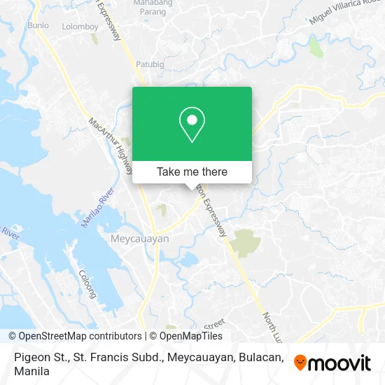 Pigeon St., St. Francis Subd., Meycauayan, Bulacan map