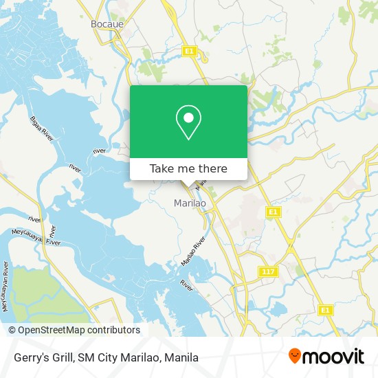 Gerry's Grill, SM City Marilao map