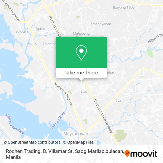 Rochen Trading. D. Villamar St. Saog Marilao,bulacan map