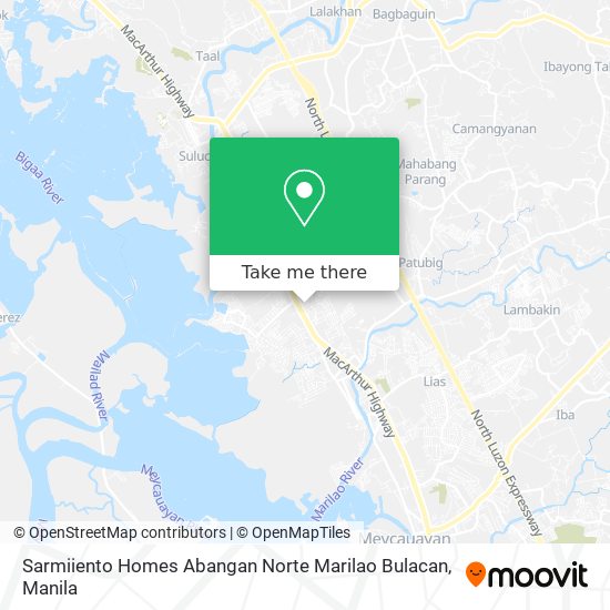 Sarmiiento Homes Abangan Norte Marilao Bulacan map