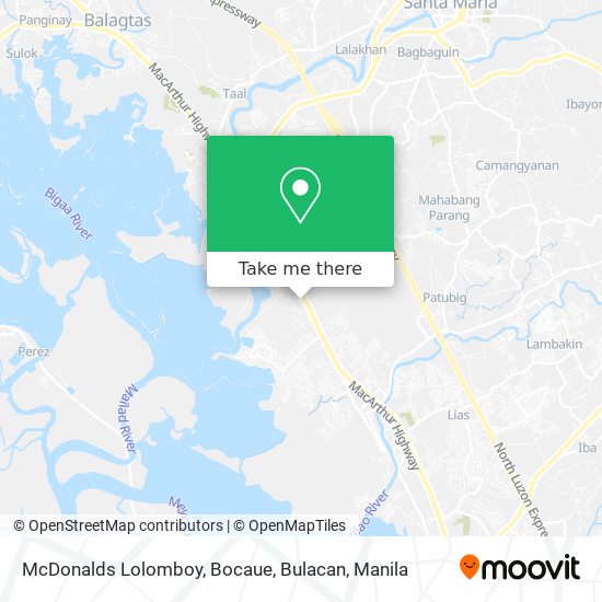 McDonalds Lolomboy, Bocaue, Bulacan map