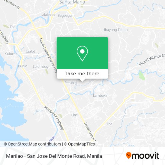 Marilao - San Jose Del Monte Road map