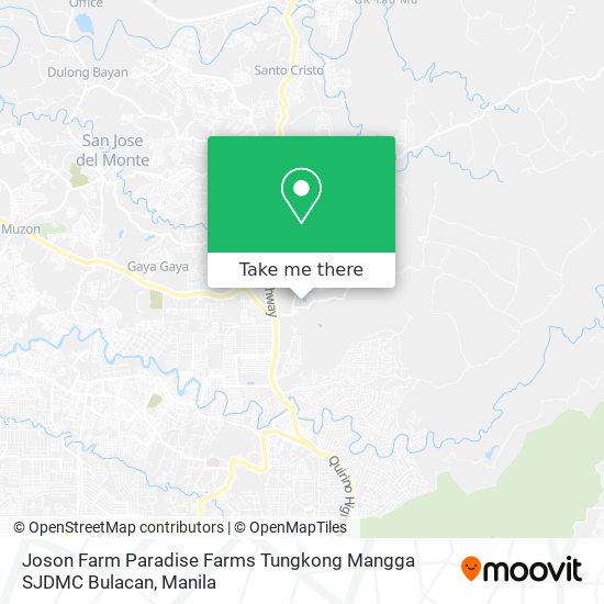 Joson Farm Paradise Farms Tungkong Mangga SJDMC Bulacan map