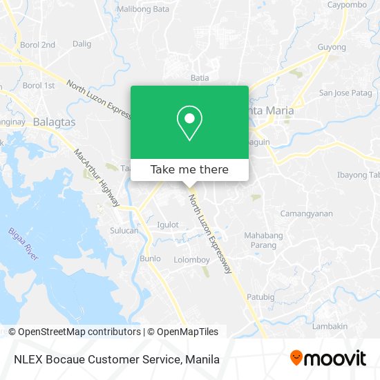 NLEX Bocaue Customer Service map