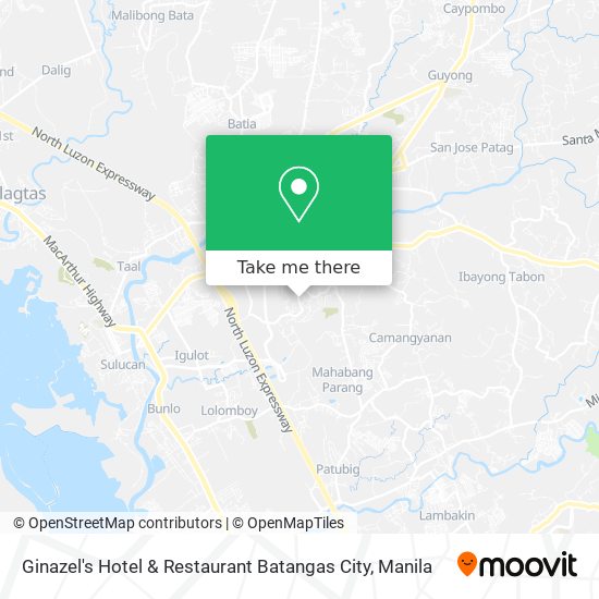 Ginazel's Hotel & Restaurant Batangas City map