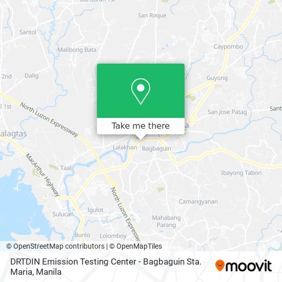 DRTDIN Emission Testing Center - Bagbaguin Sta. Maria map