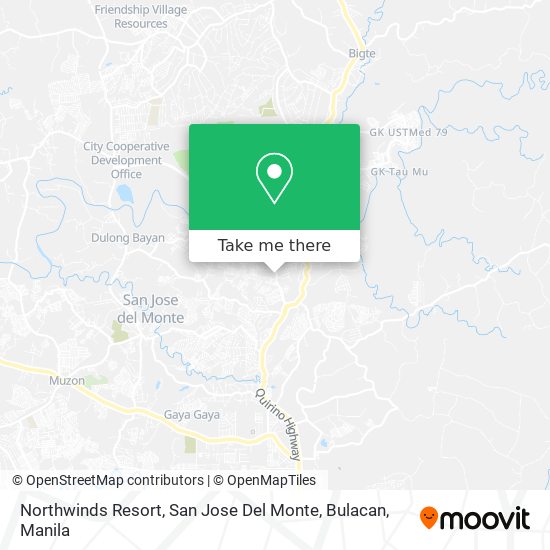 Northwinds Resort, San Jose Del Monte, Bulacan map