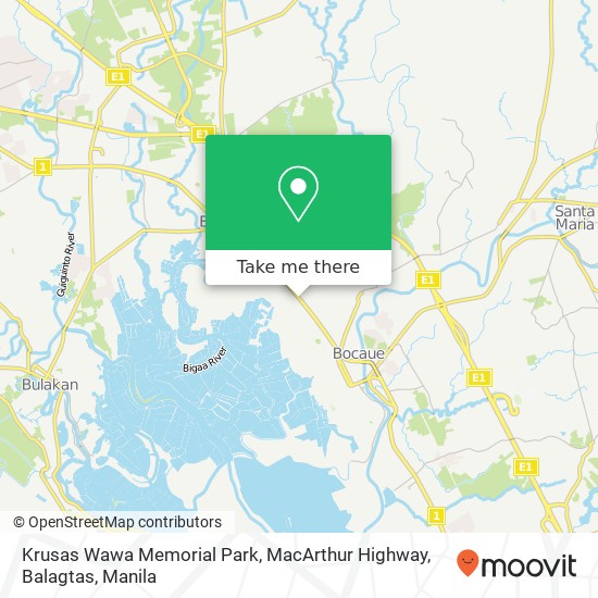 Krusas Wawa Memorial Park, MacArthur Highway, Balagtas map