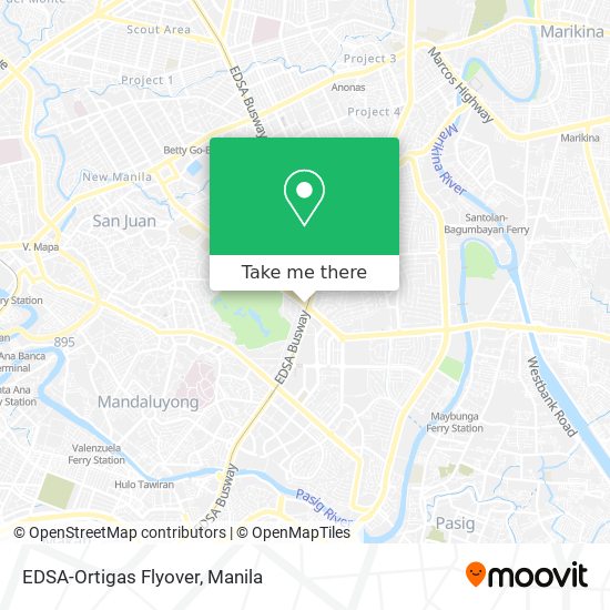 EDSA-Ortigas Flyover map