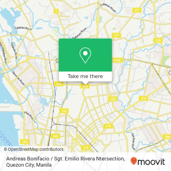 Andreas Bonifacio / Sgt. Emilio Rivera Ntersection, Quezon City map