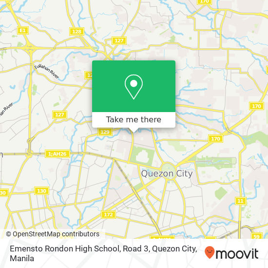 Emensto Rondon High School, Road 3, Quezon City map