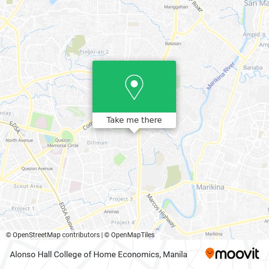 Alonso Hall College of Home Economics map