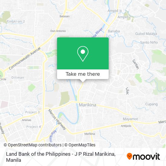 Land Bank of the Philippines - J P Rizal Marikina map