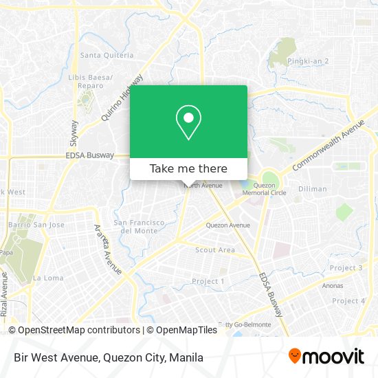Bir West Avenue, Quezon City map