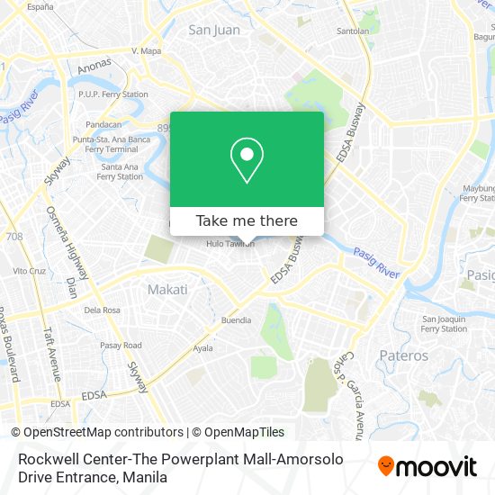 Rockwell Center-The Powerplant Mall-Amorsolo Drive Entrance map