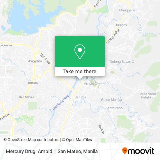 Mercury Drug. Ampid 1 San Mateo map