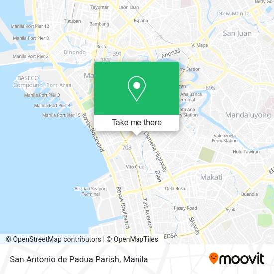 San Antonio de Padua Parish map
