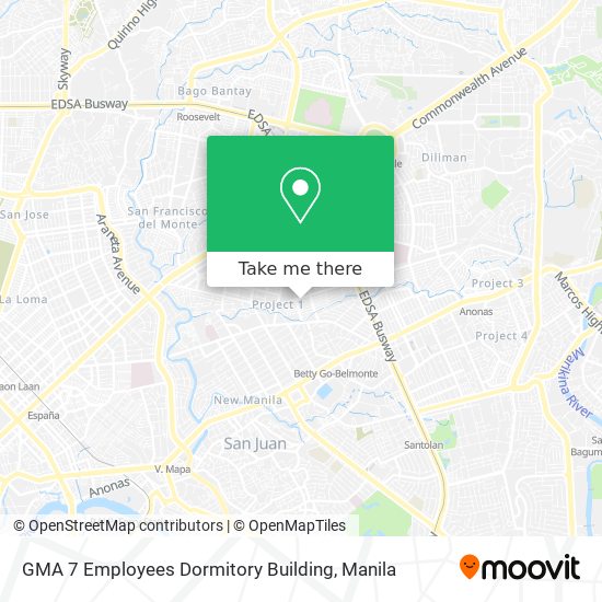 GMA 7 Employees Dormitory Building map