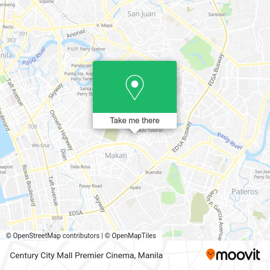 Century City Mall Premier Cinema map