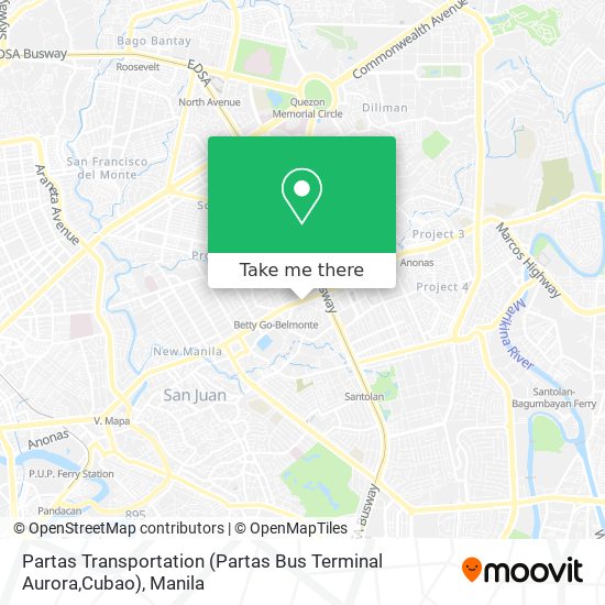 Partas Transportation (Partas Bus Terminal Aurora,Cubao) map