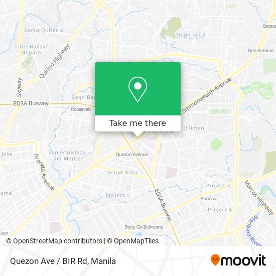 Quezon Ave / BIR Rd map