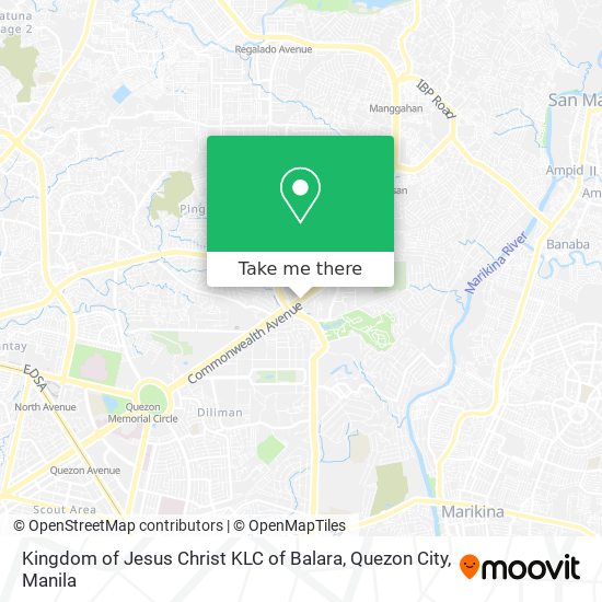 Kingdom of Jesus Christ KLC of Balara, Quezon City map