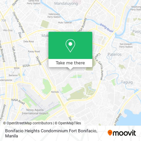 Bonifacio Heights Condominium Fort Bonifacio map