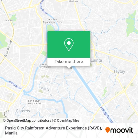 Pasig City Rainforest Adventure Experience (RAVE) map